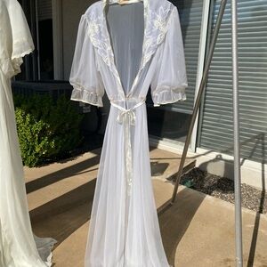 Vintage White Sheer Robe